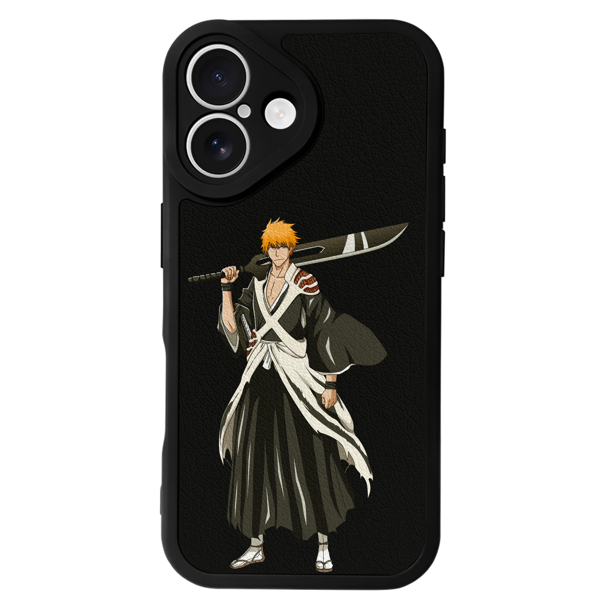 ブリーチ 黒崎一護（くろさき いちご）BLEACH Kurosaki Ichigo 【iPhone 16シリーズ対応】シリコンスマホケース（レザー調） 材質：シリコン